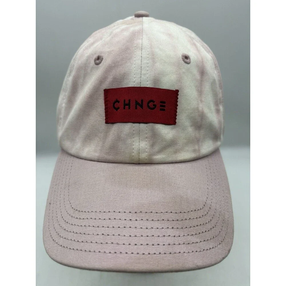 CHNGE Hat Pink Cream Tie Dye Organic Cotton Strapback Dad